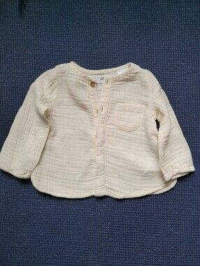Zara Cream Gauze Button-Front Baby Shirt